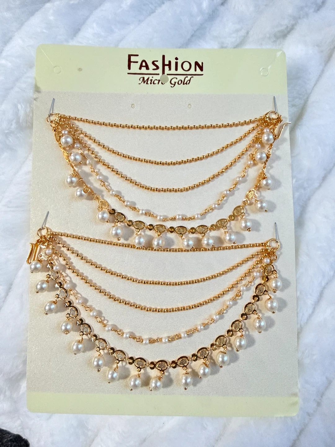 Fashion Micro Gold Earring Set with Pearls