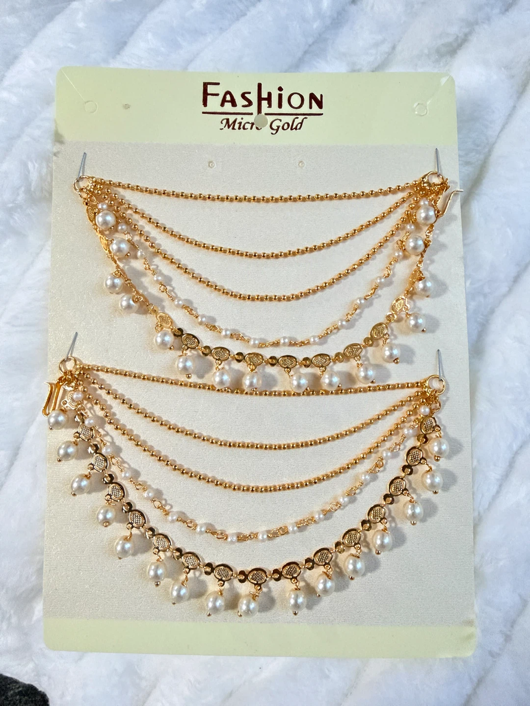 Fashion Micro Gold Earring Set with Pearls - photo 2