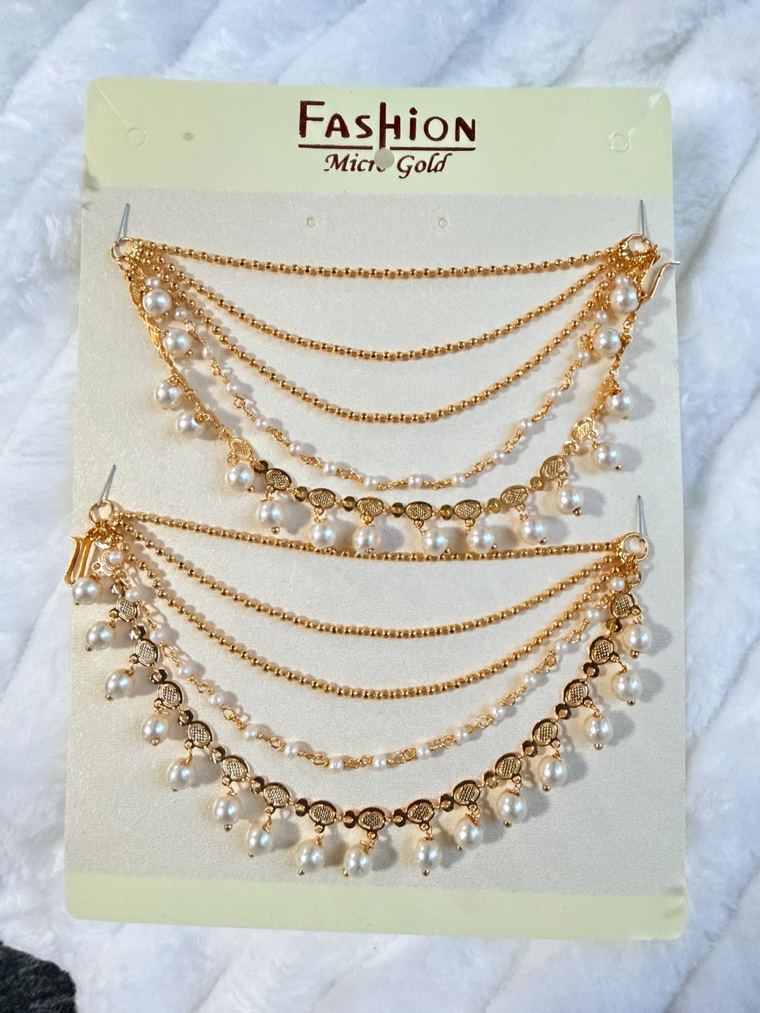 Fashion Micro Gold Earring Set with Pearls - photo 3