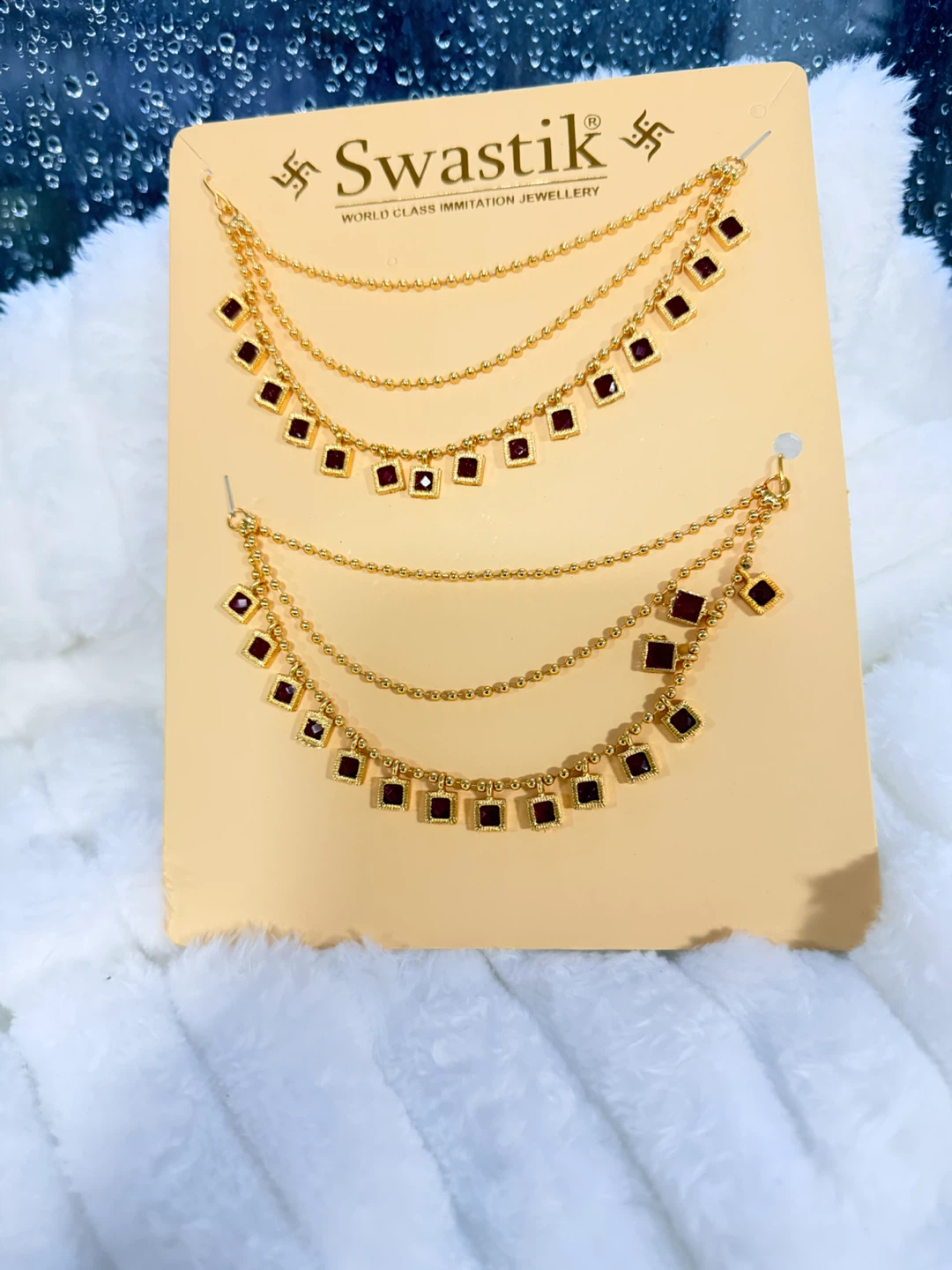 Swastik Gold Tone Imitation Jewellery Set