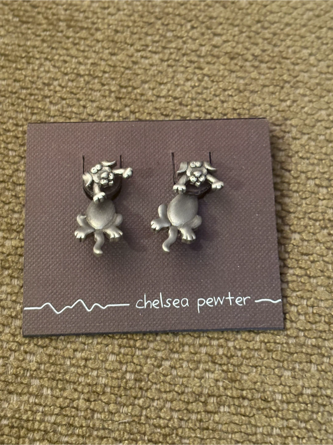 Chelsea Pewter Dog Earrings