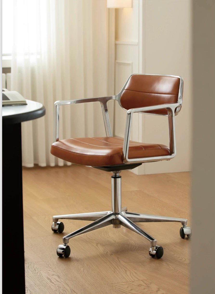 Leather and Chrome Office Chair