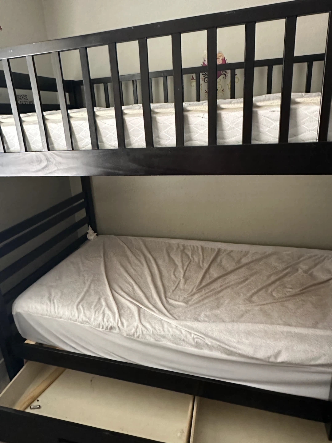 Dark Brown Wooden Bunk Bed with Drawers - photo 4
