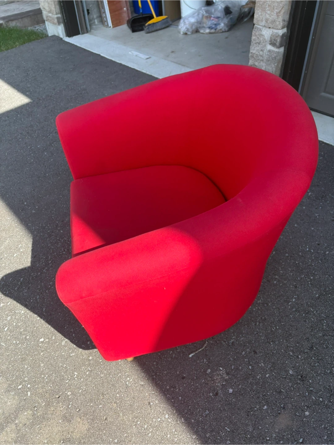 Red accent chair
