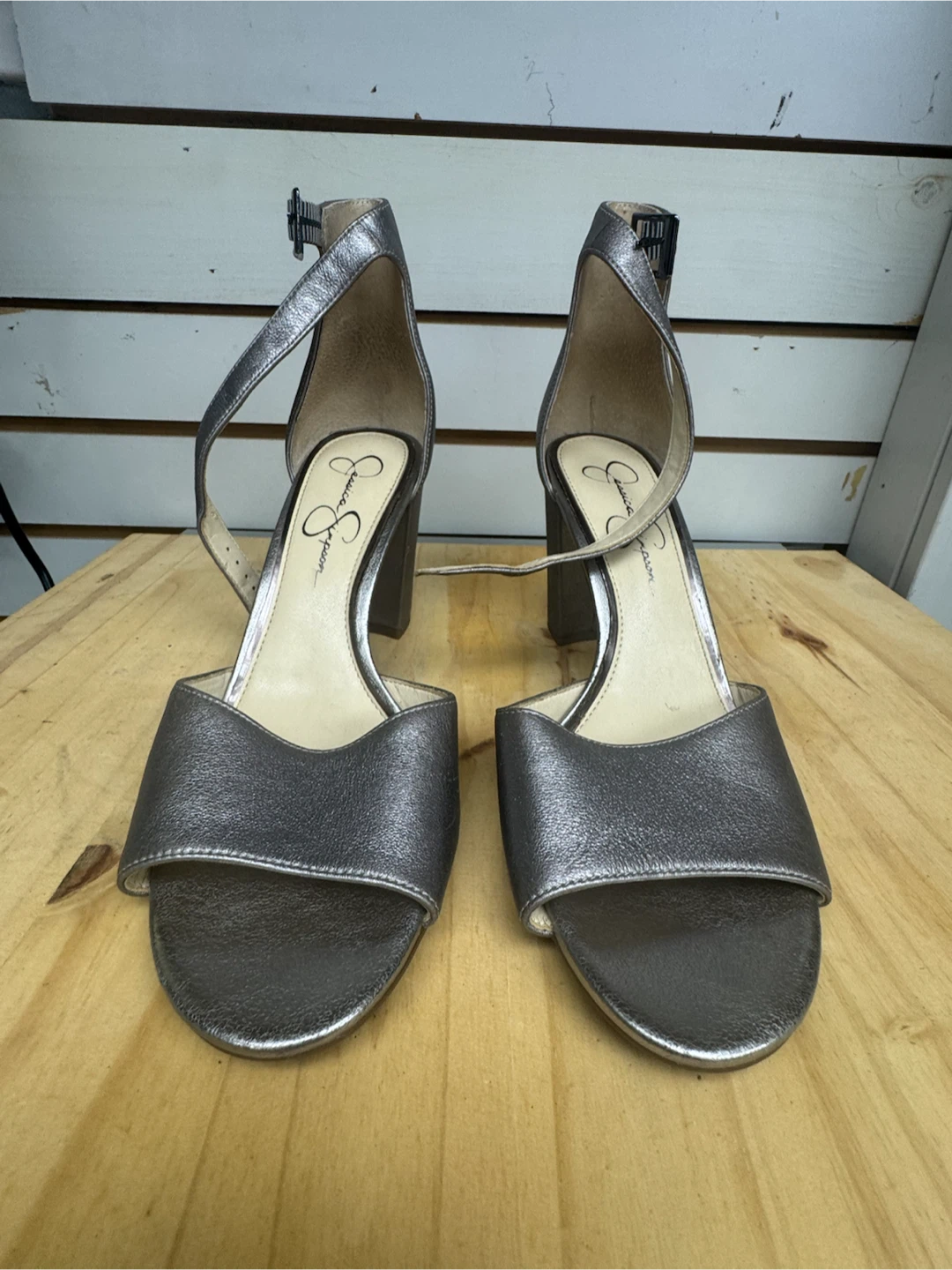 Jessica Simpson Silver Block Heel Sandals - photo 2