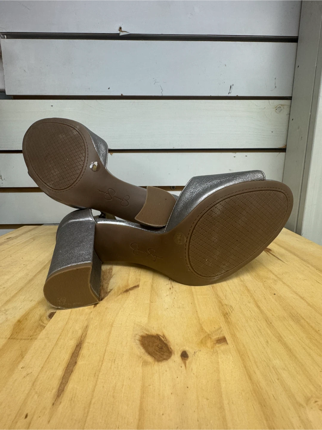 Jessica Simpson Silver Block Heel Sandals - photo 5