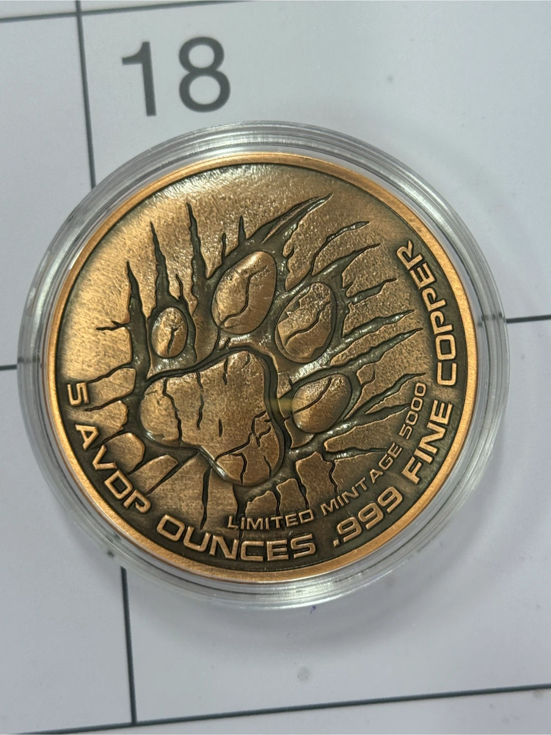 5 oz Lion .999 Fine Copper Round - photo 2
