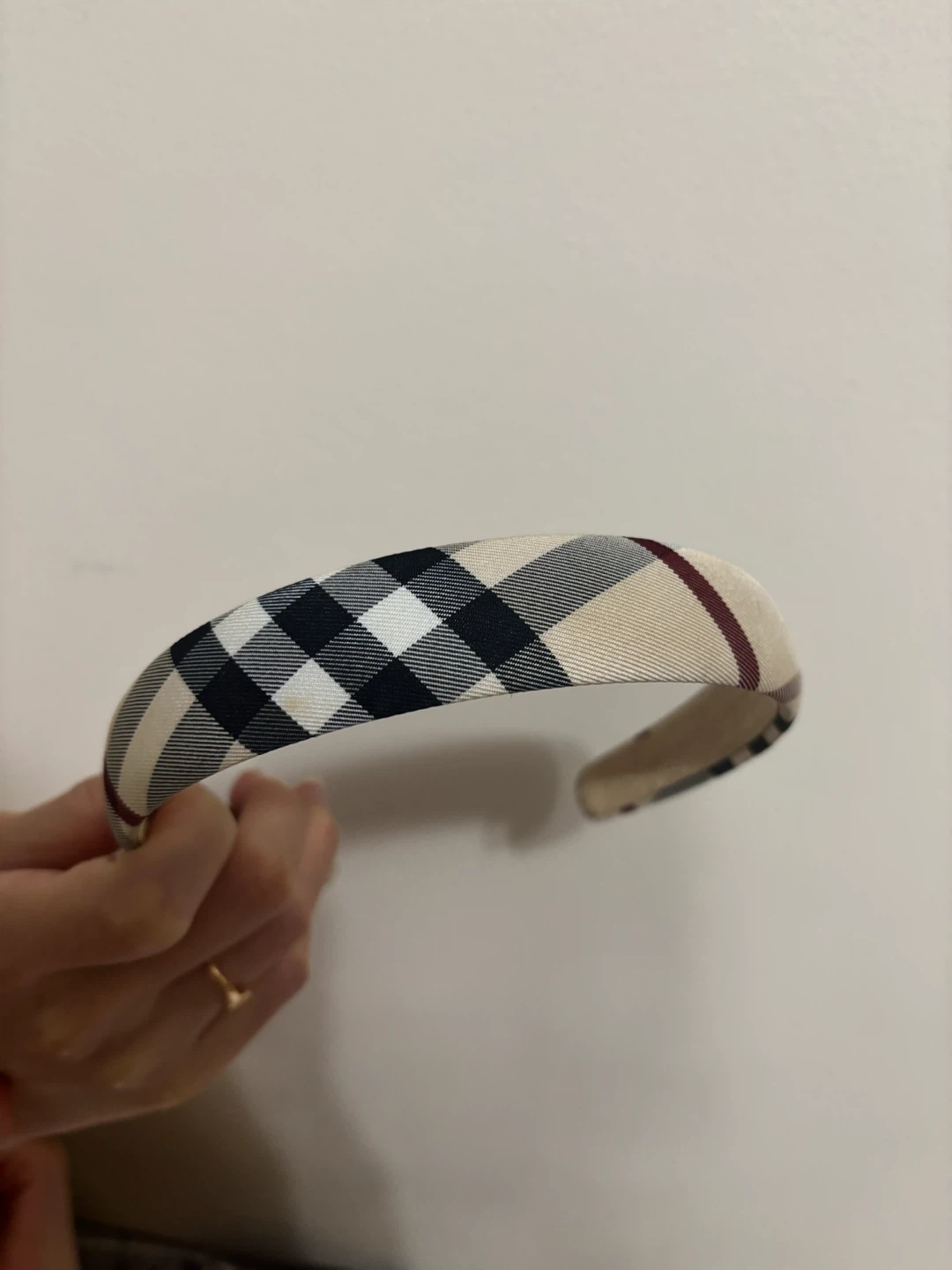 Check pattern headband