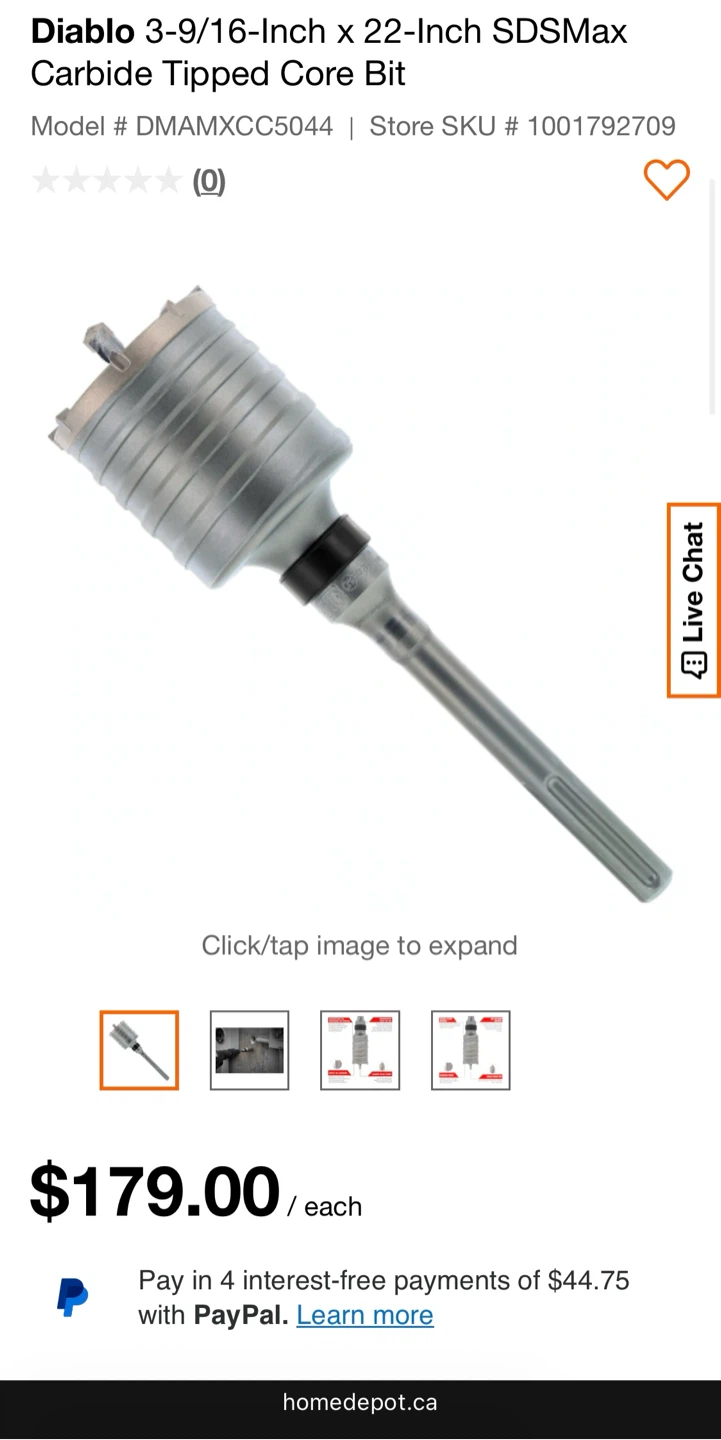 🇩🇪 NEW Diablo SDS MAX 3-9/16" x 17" Core Bit for Concrete