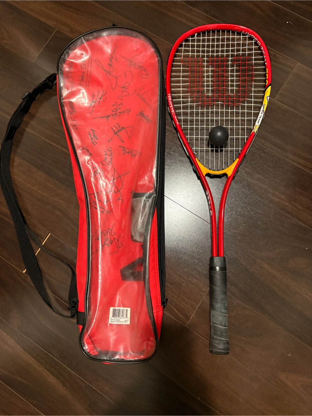 Wilson Hyper Team 300 Squash Racquet with a Bag and a Ball