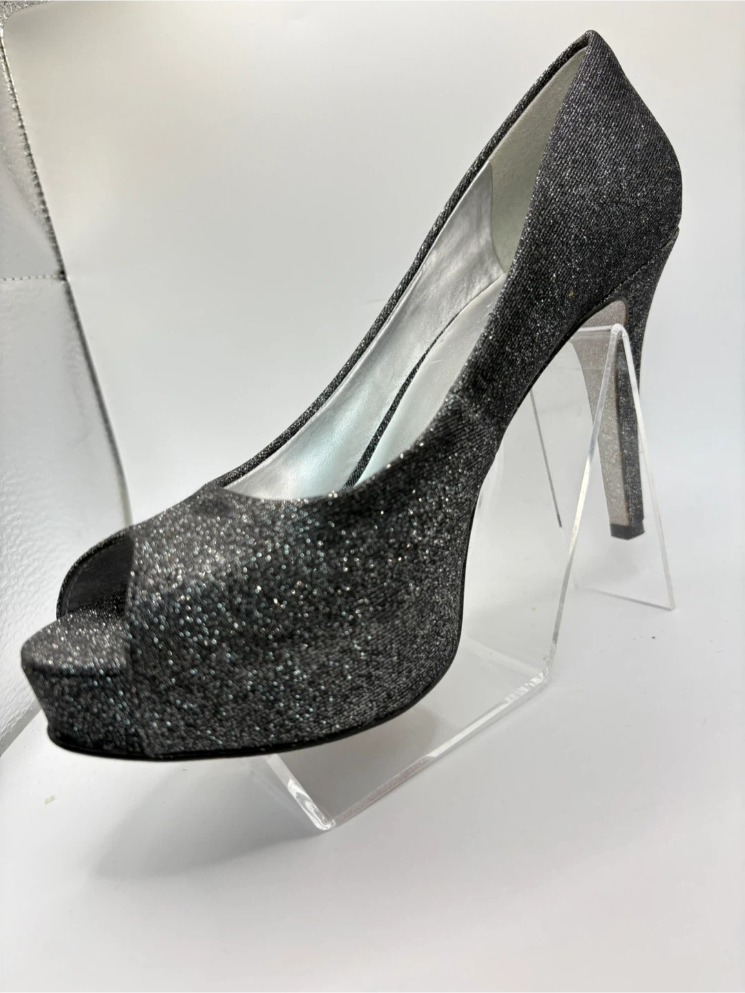 Brand NEW! 7.5 - Nine West Glitter Peep Toe Heels - photo 3