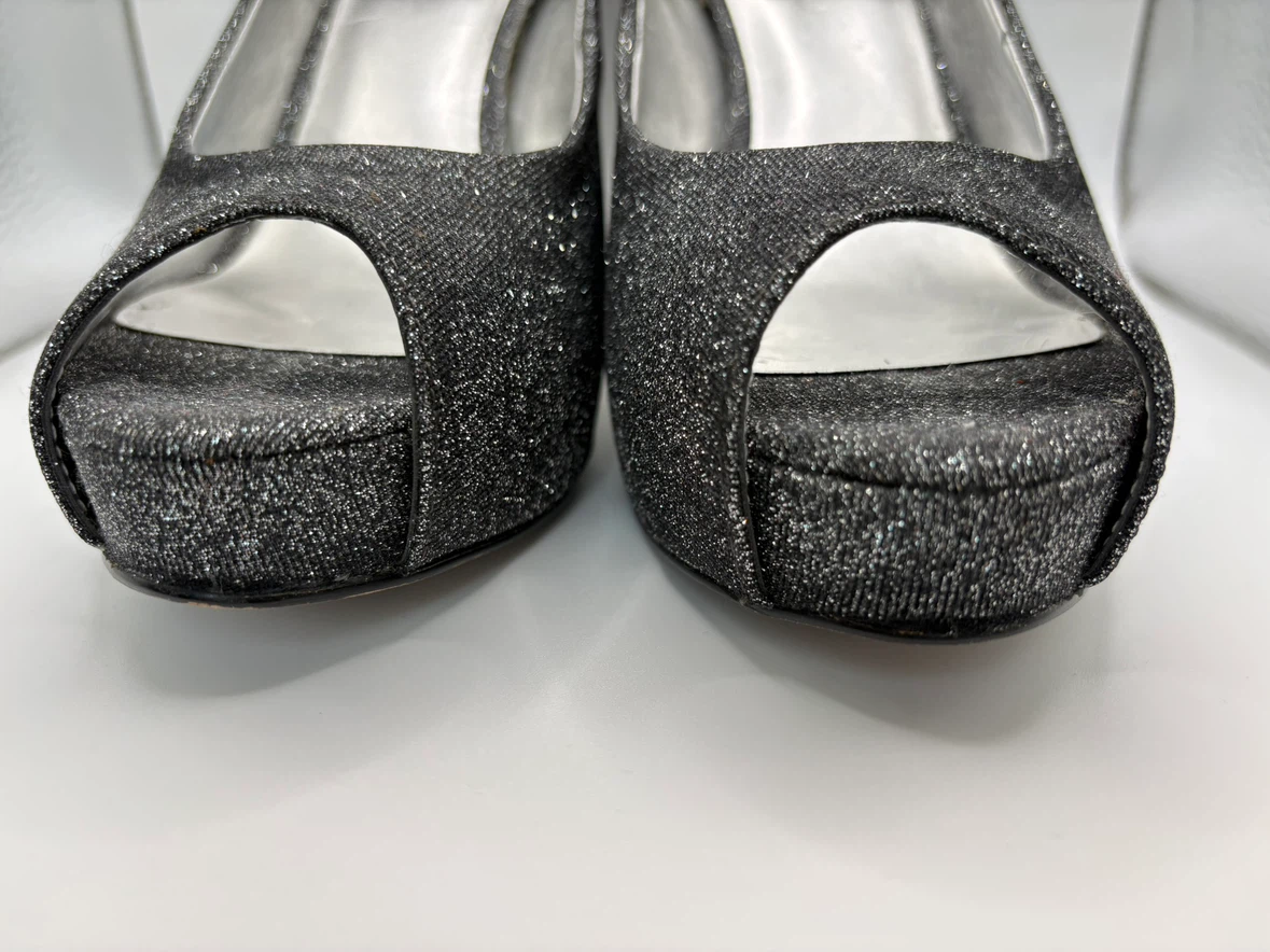 Brand NEW! 7.5 - Nine West Glitter Peep Toe Heels - photo 5
