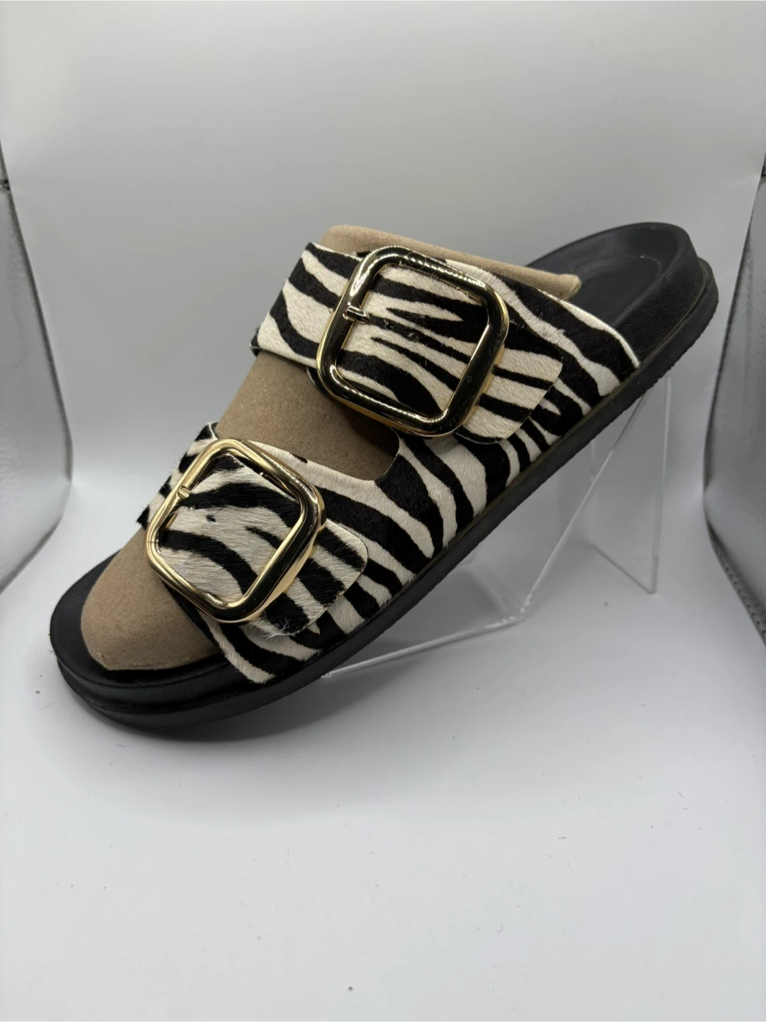 7.5 - Zara Zebra Print Buckle Sandals - photo 5