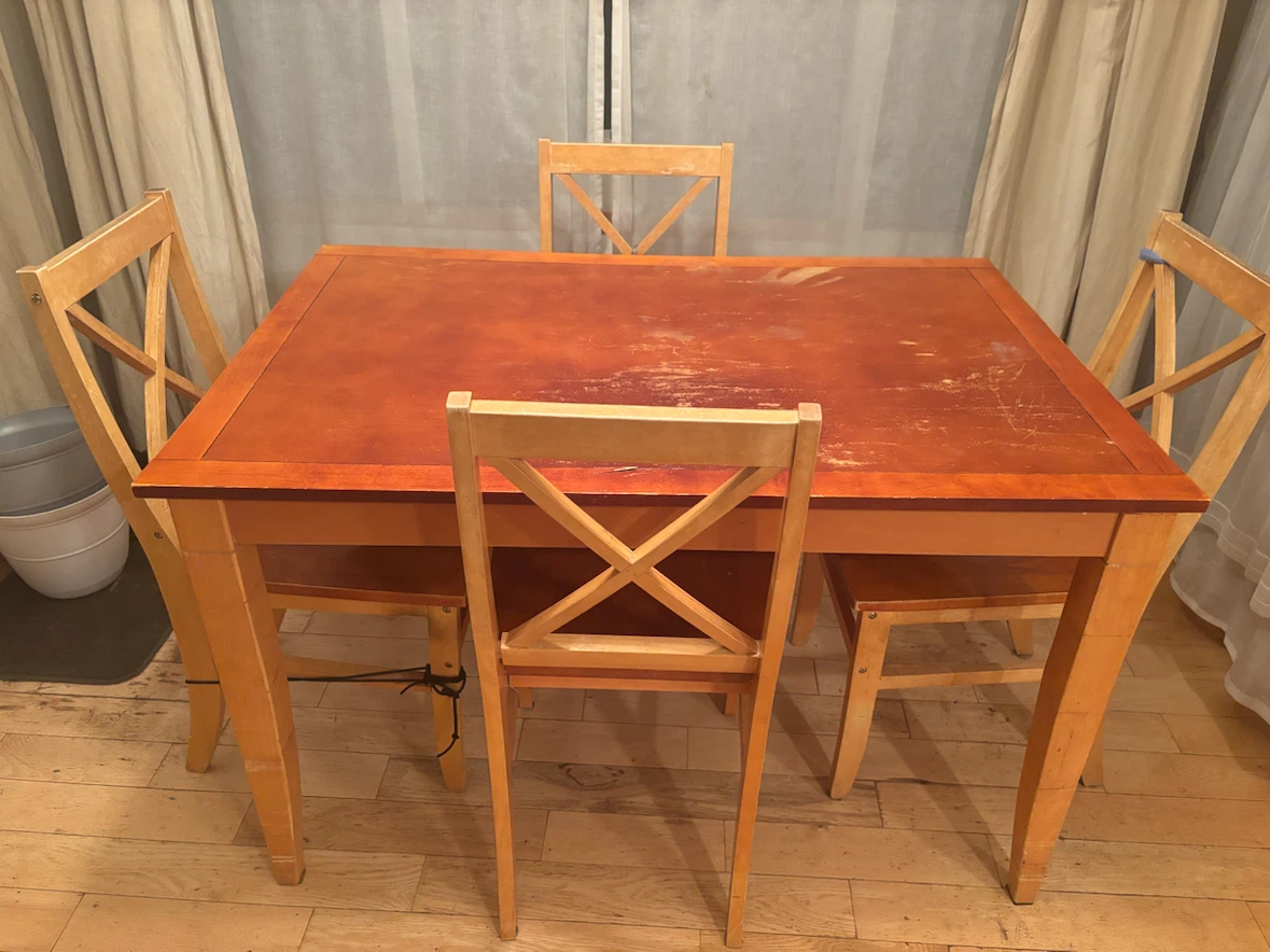 Wooden Dining Table and Chairs Set
