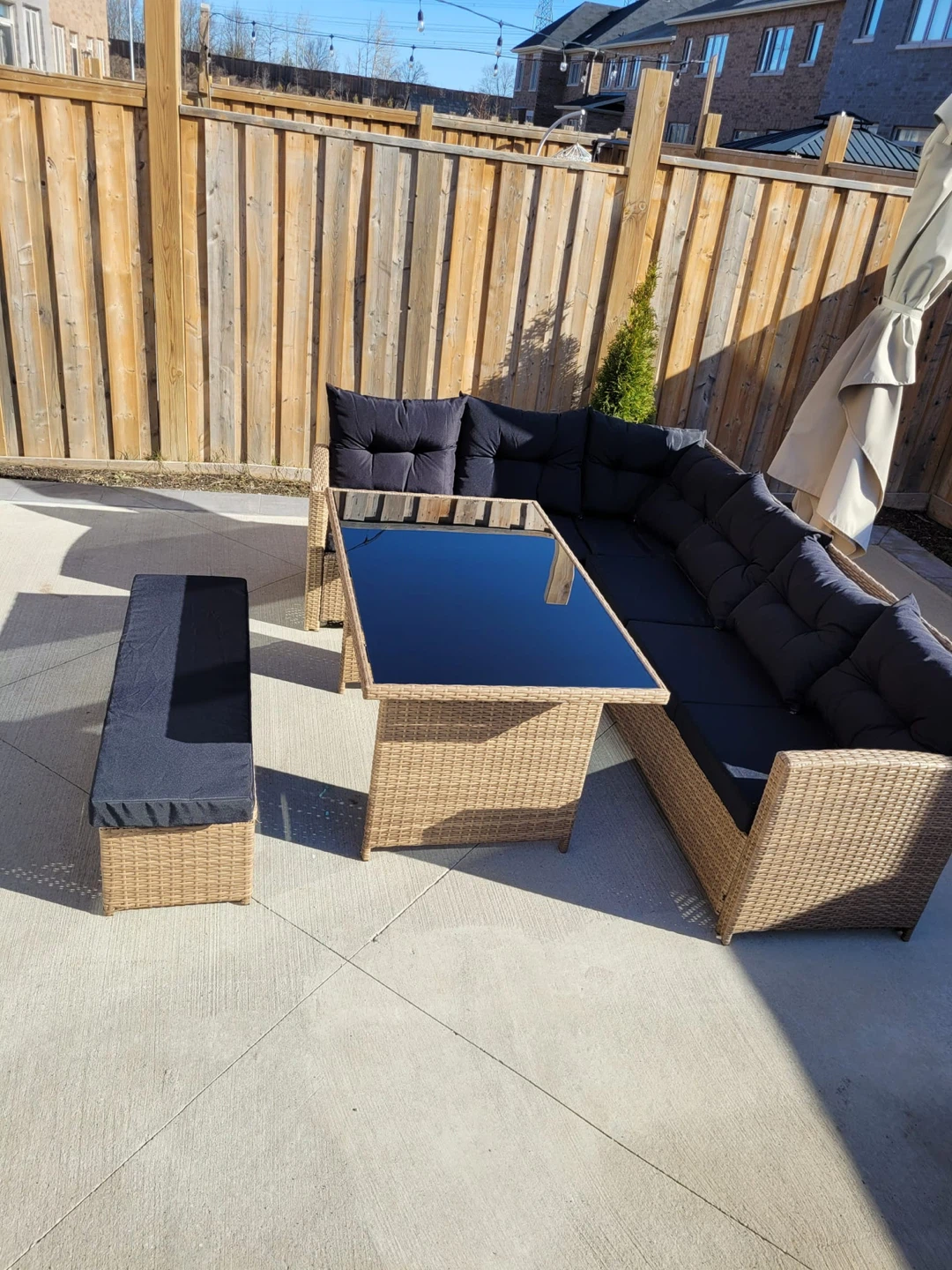 Wicker Patio Dining Set with Cushions - photo 2