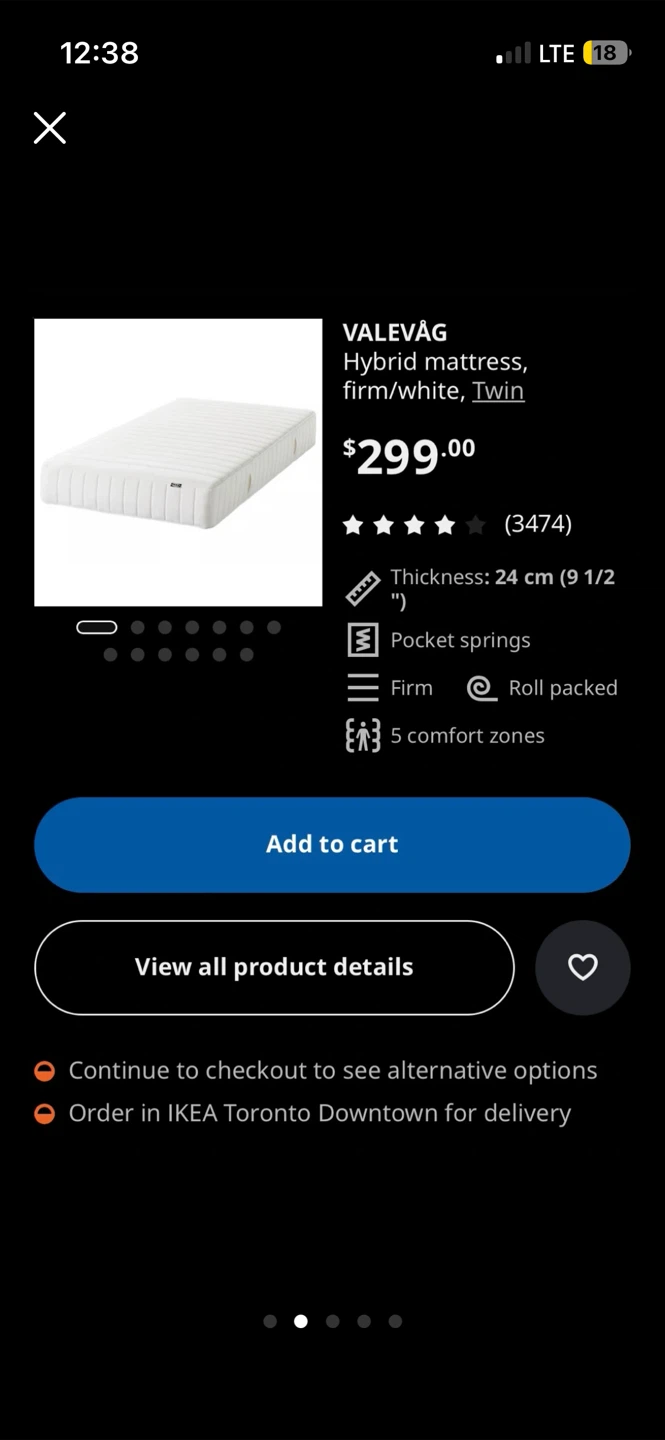 IKEA VALEVAG Hybrid Firm Mattress