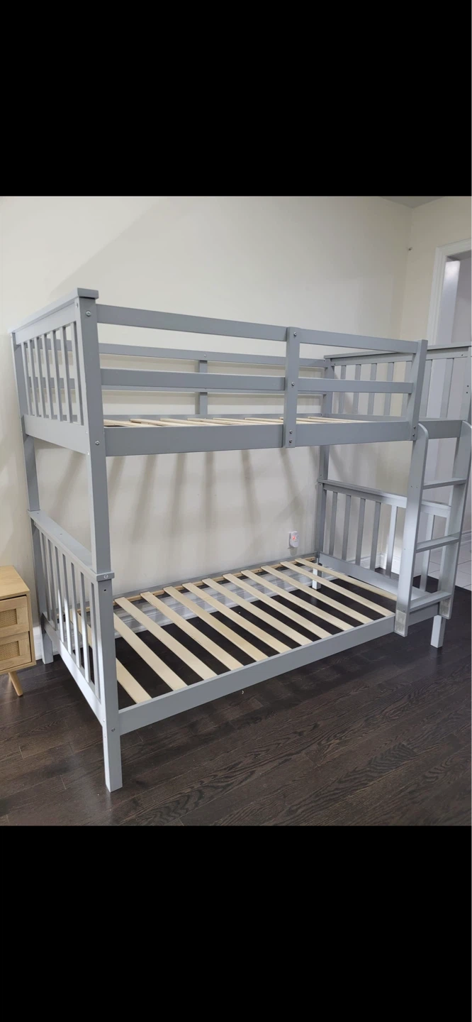 Grey Wooden Bunk Bed