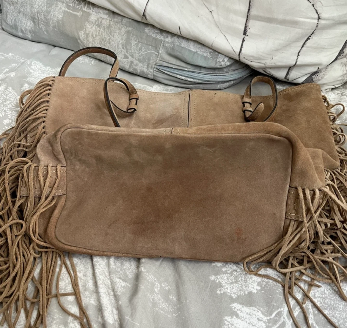 Zara Suede Fringe Tote Bag, 100% genuine suede leather by Zara! - photo 5