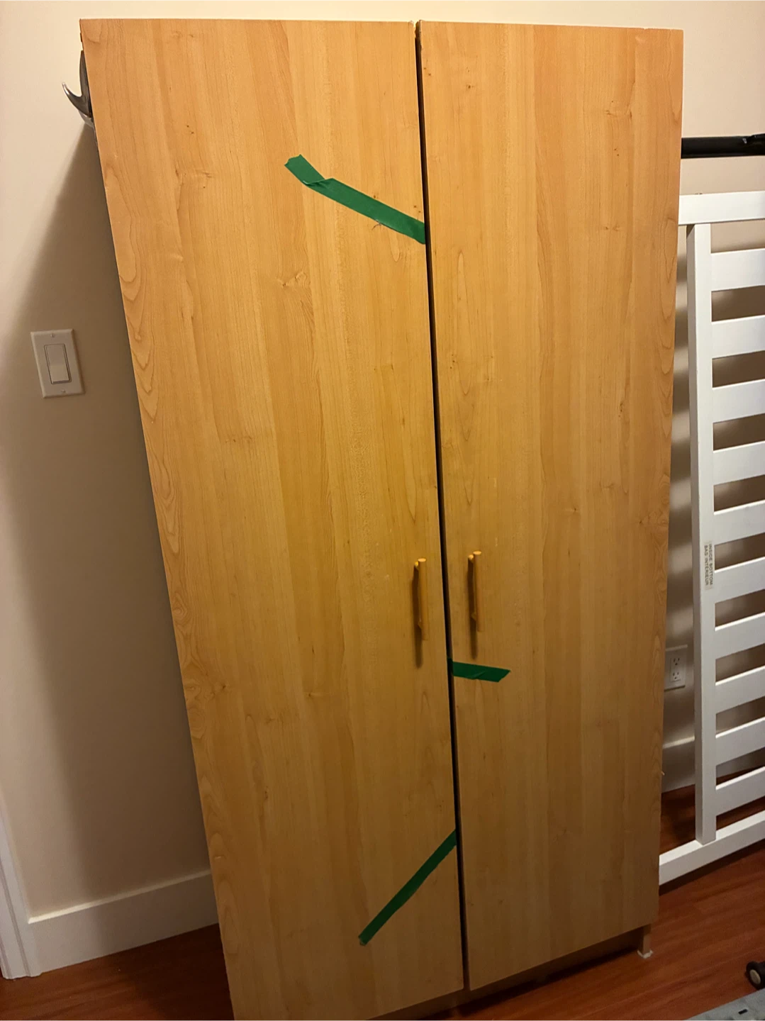 Light Wood Wardrobe with Double Doors