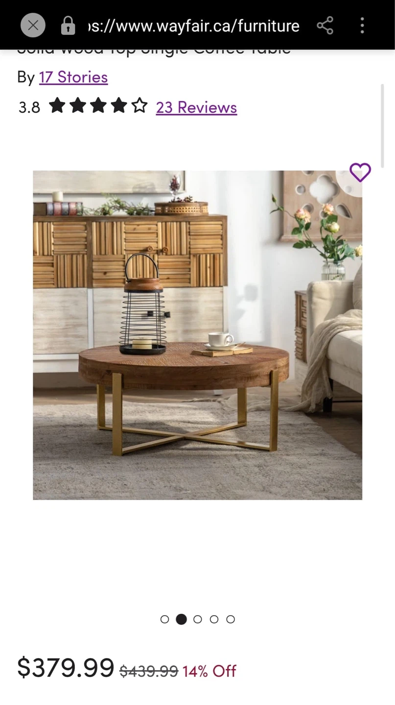 Round Solid Wood Coffee Table - photo 3