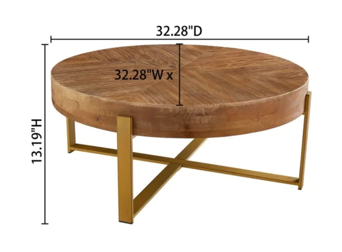 Round Solid Wood Coffee Table - photo 2