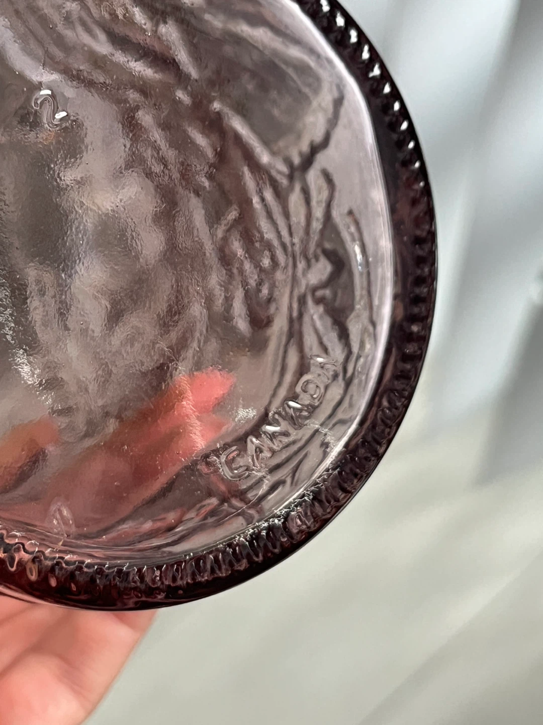 Vintage Libbey Decanter Leaves/Lilac Floral 8" Collectible Glass - photo 2