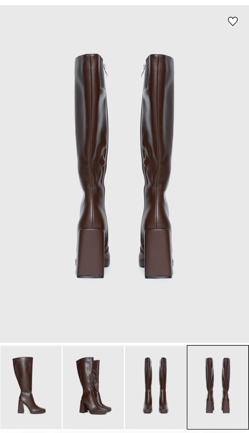 Princess Polly Brown Knee-High Platform Boots - photo 3