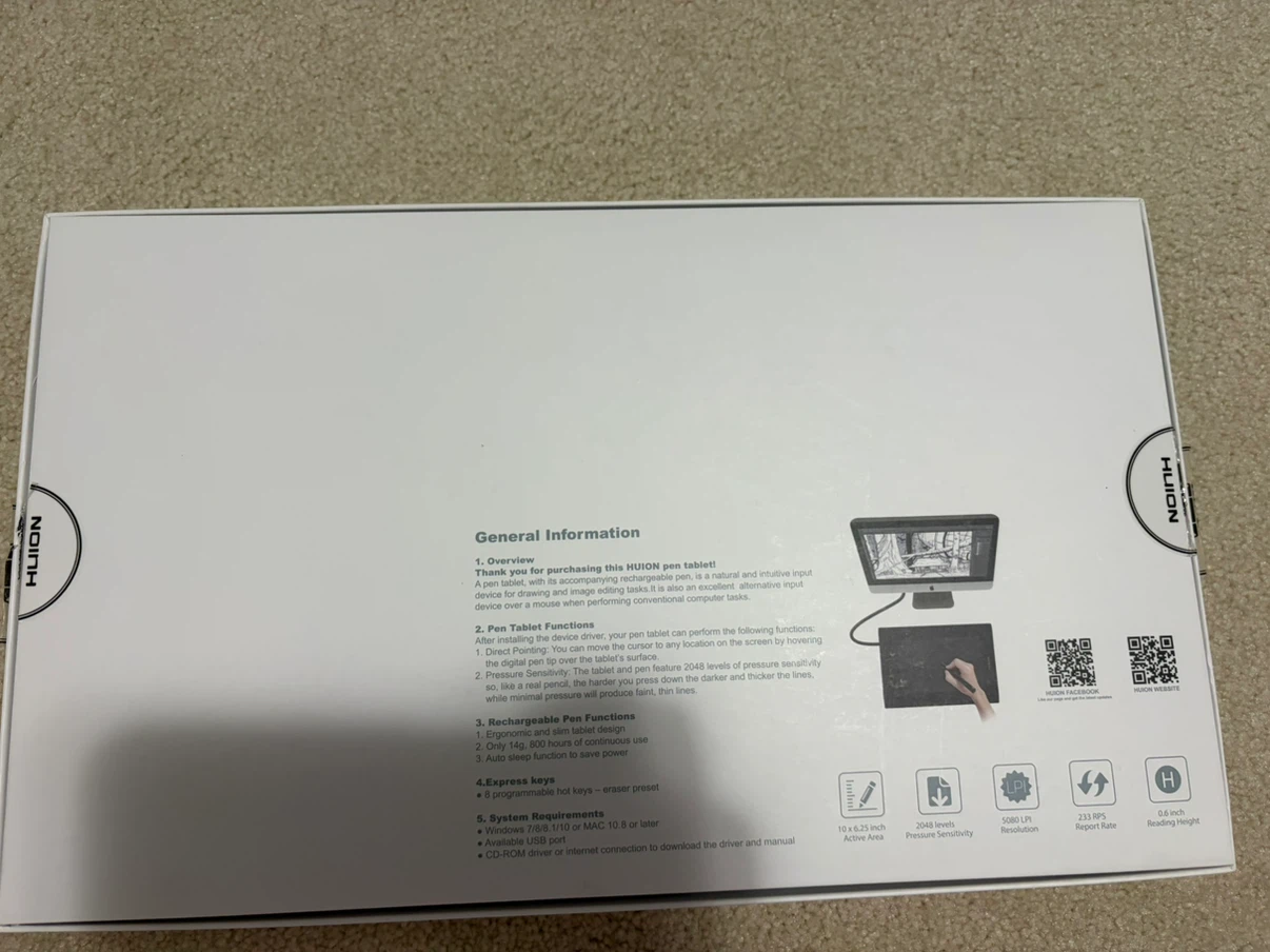 HUION Drawing Tablet H610PRO Brand New in Box - photo 4