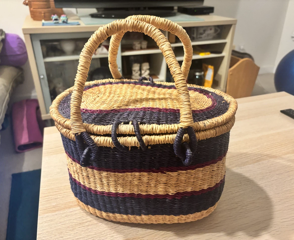 Woven Basket with Lid and Handles - photo 2