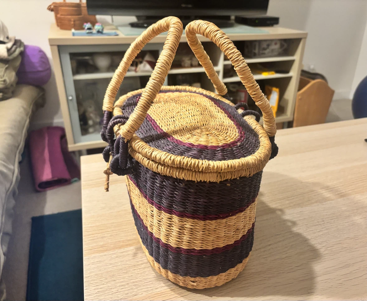 Woven Basket with Lid and Handles - photo 3