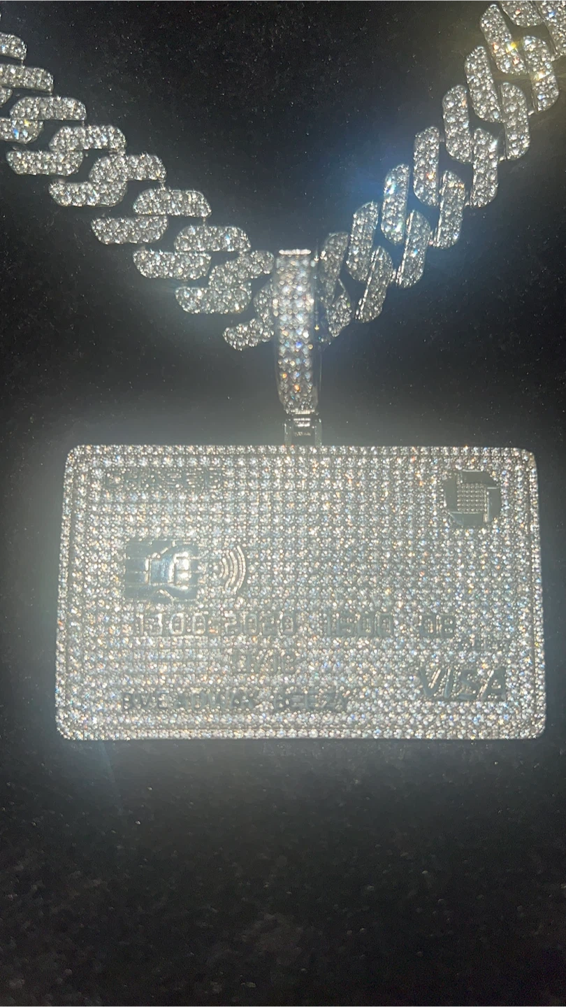Iced Out Credit Card Pendant Necklace - photo 2