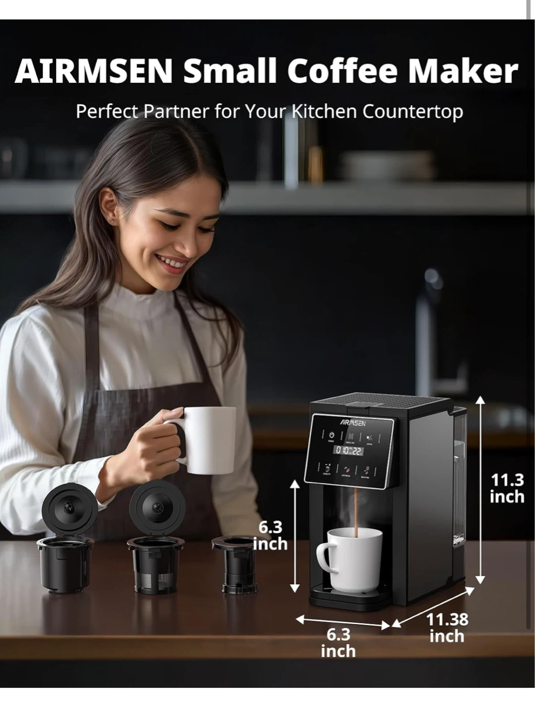 AIRMSEN All-in-One Coffee Maker - Grind and Brew