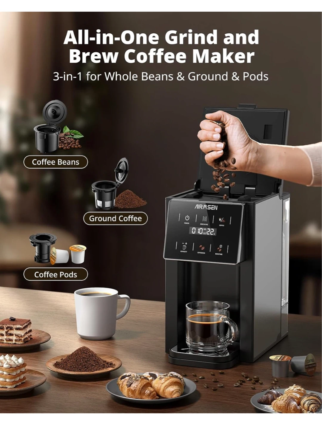 AIRMSEN All-in-One Coffee Maker - Grind and Brew - photo 5
