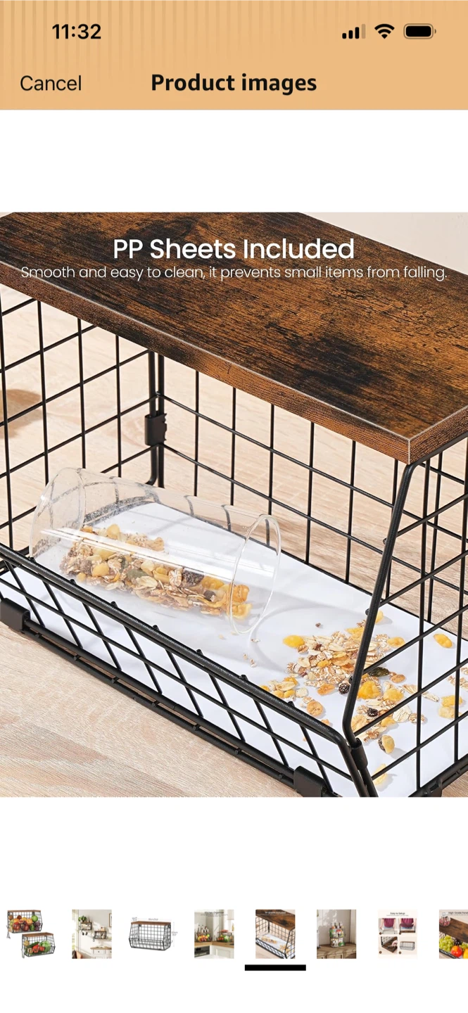 New-2-Tier Rustic Wire Basket Kitchen Organizer - photo 3