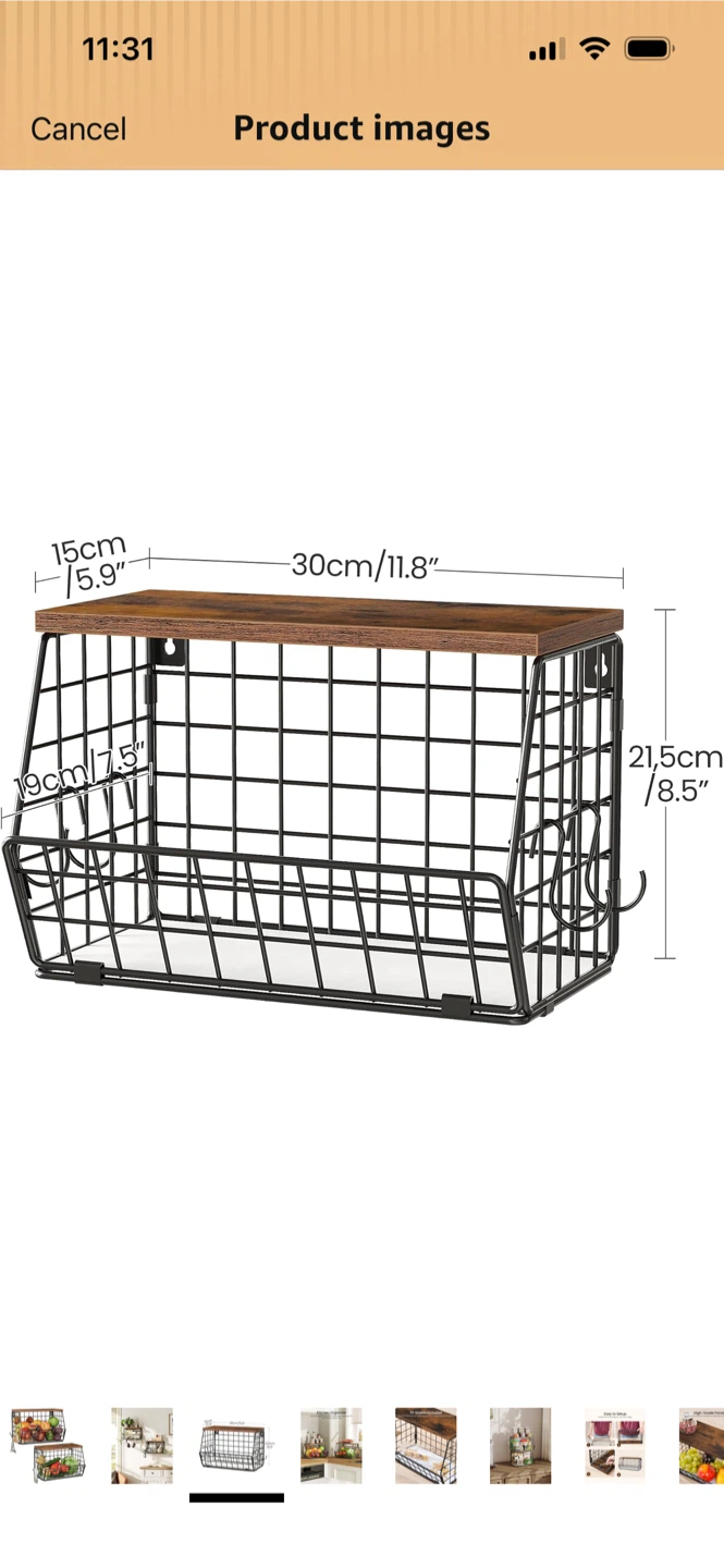 New-2-Tier Rustic Wire Basket Kitchen Organizer - photo 5