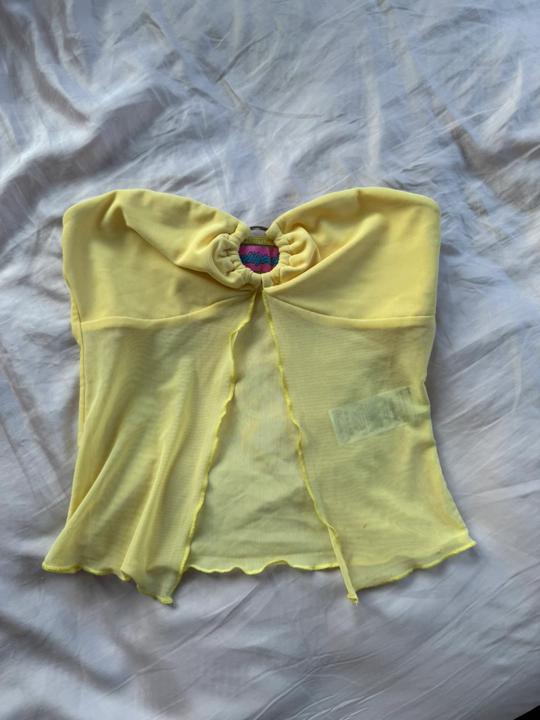 edikted cyrene yellow mesh top - photo 2