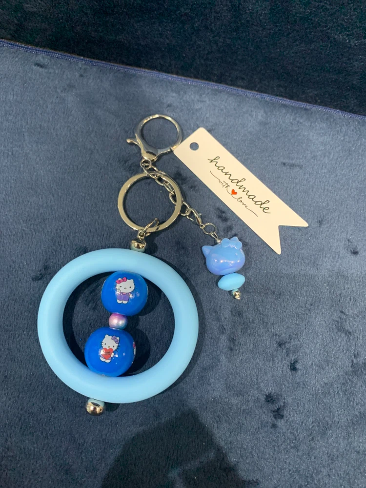 Handmade Hello Kitty Keychain Blue