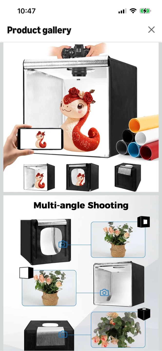 New-Hellovetee Portable Photo Light Box Studio Kit(16x16)