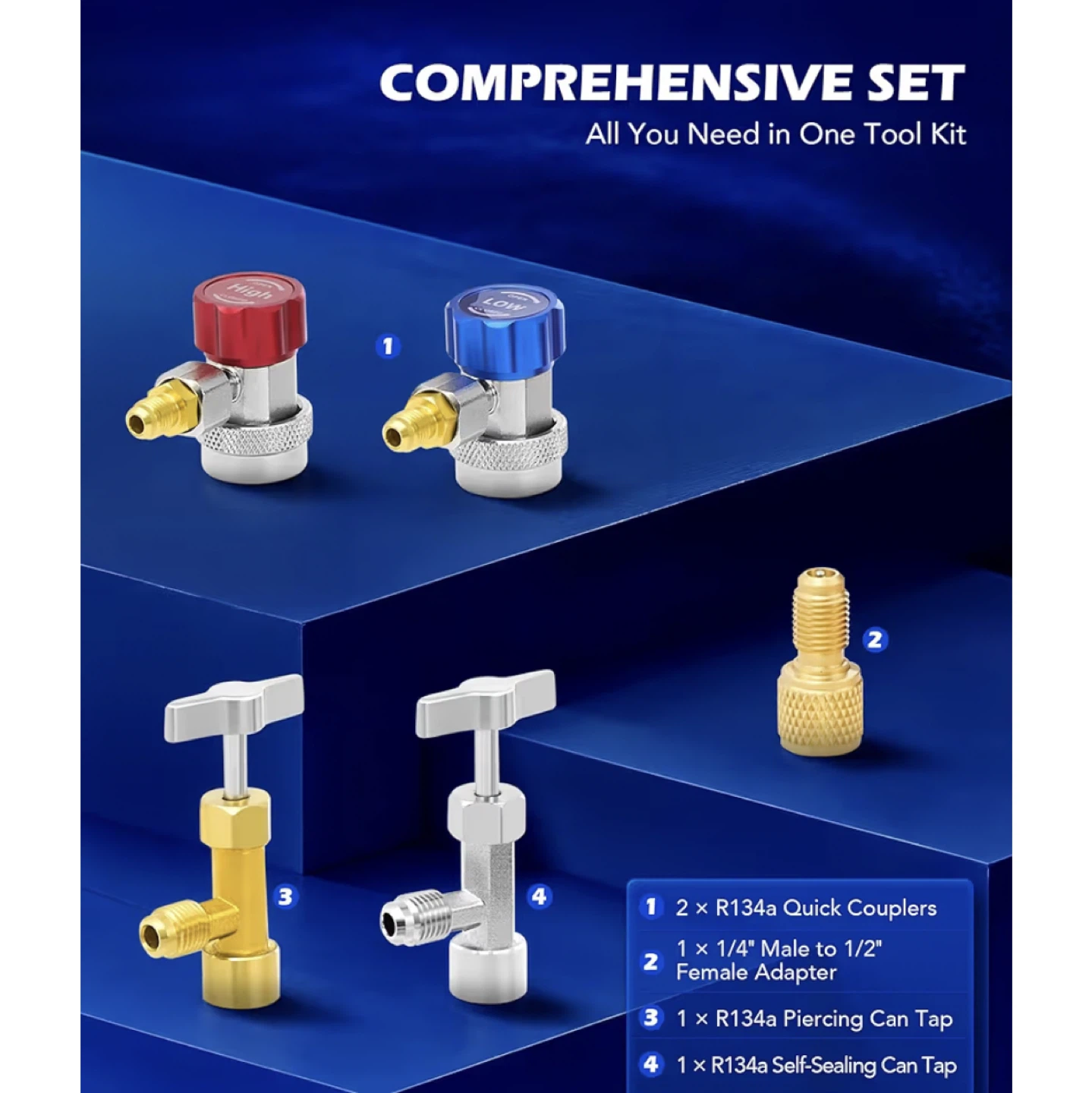 3-Way Manifold Gauge Set with Hoses and Adapters - photo 3