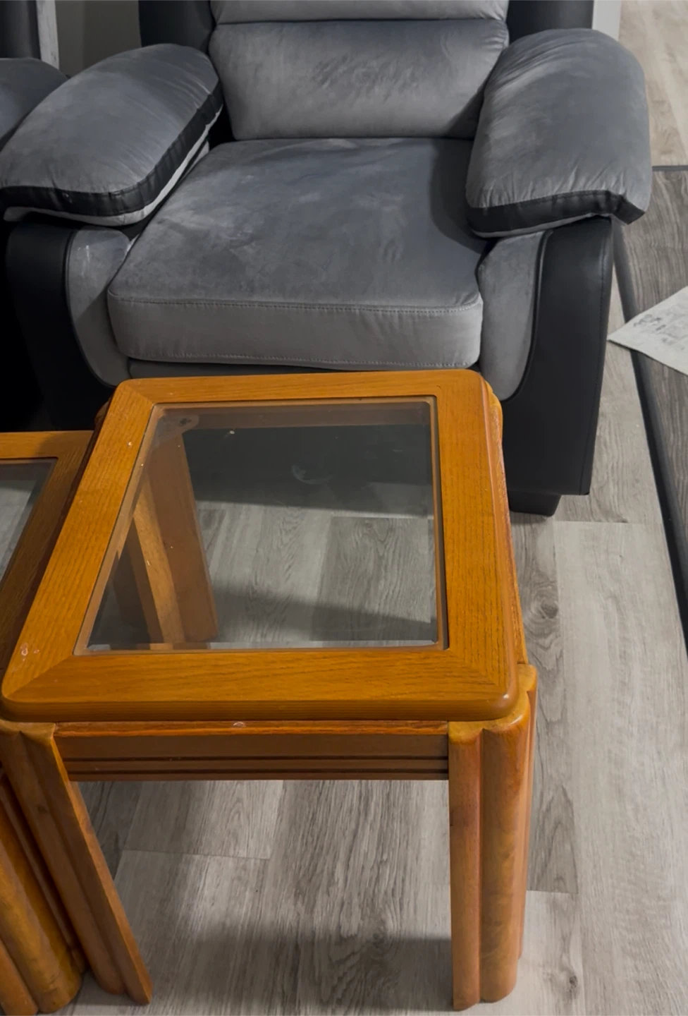 Sofa set with matching glass top coffee and end tables - photo 5
