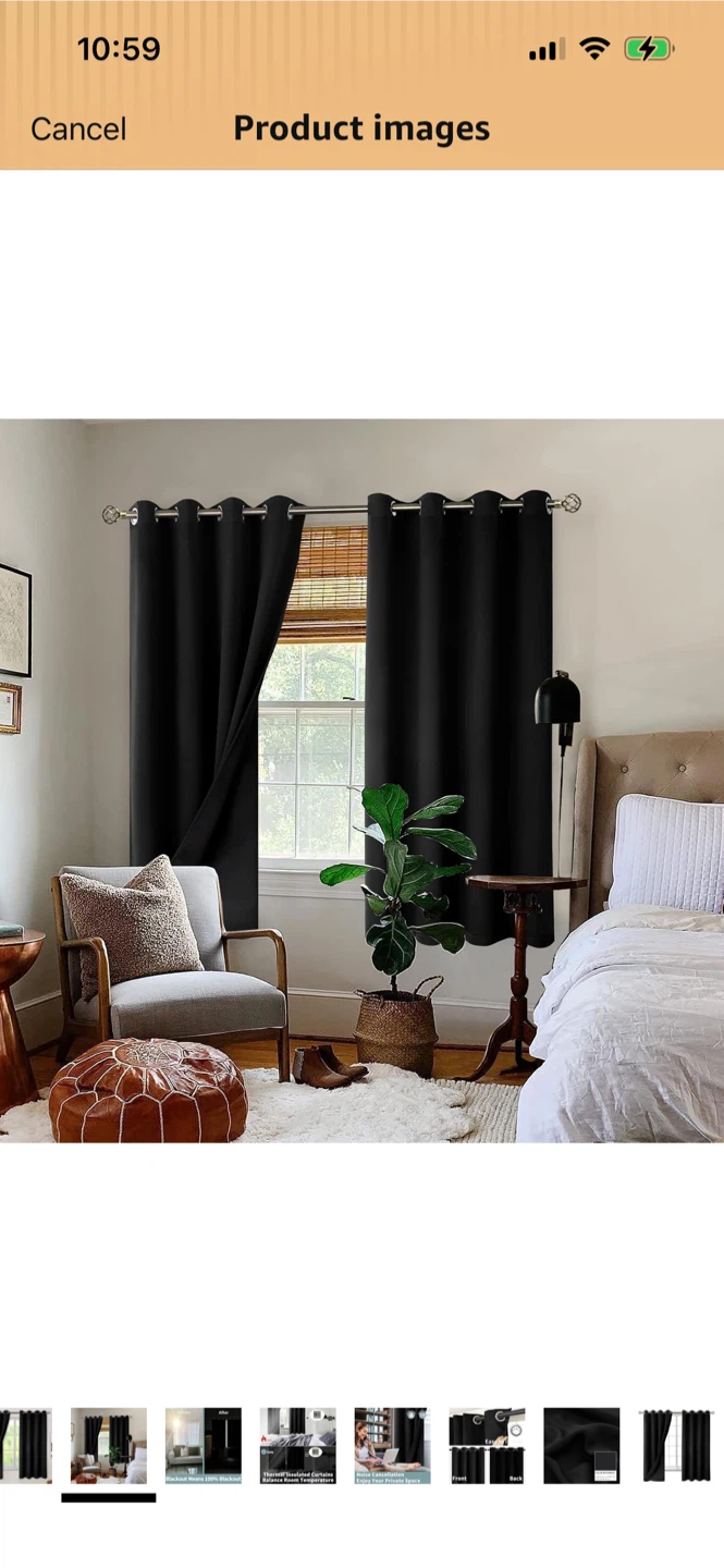 New-Blackout Thermal curtains- Black
