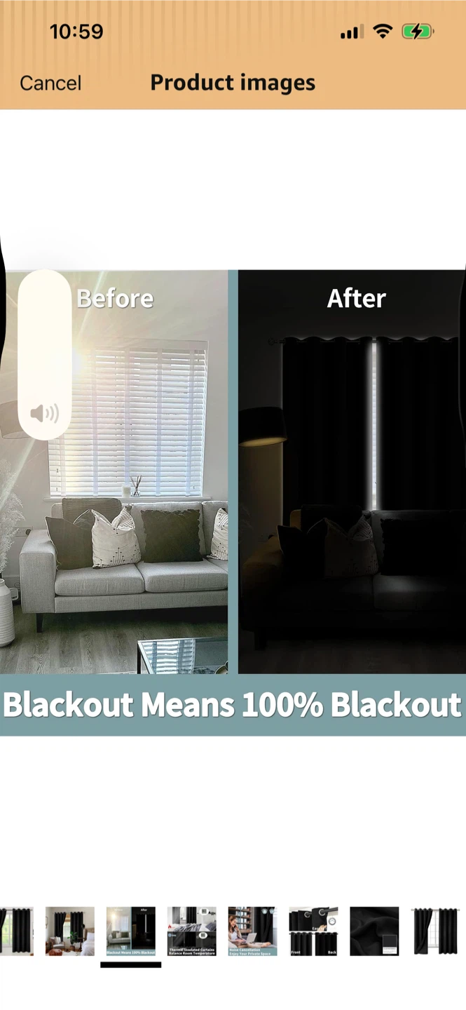 New-Blackout Thermal curtains- Black - photo 3