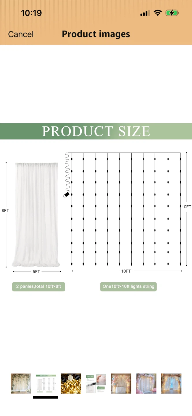 New-White Draping Backdrop Curtains with Fairy Lights - photo 2