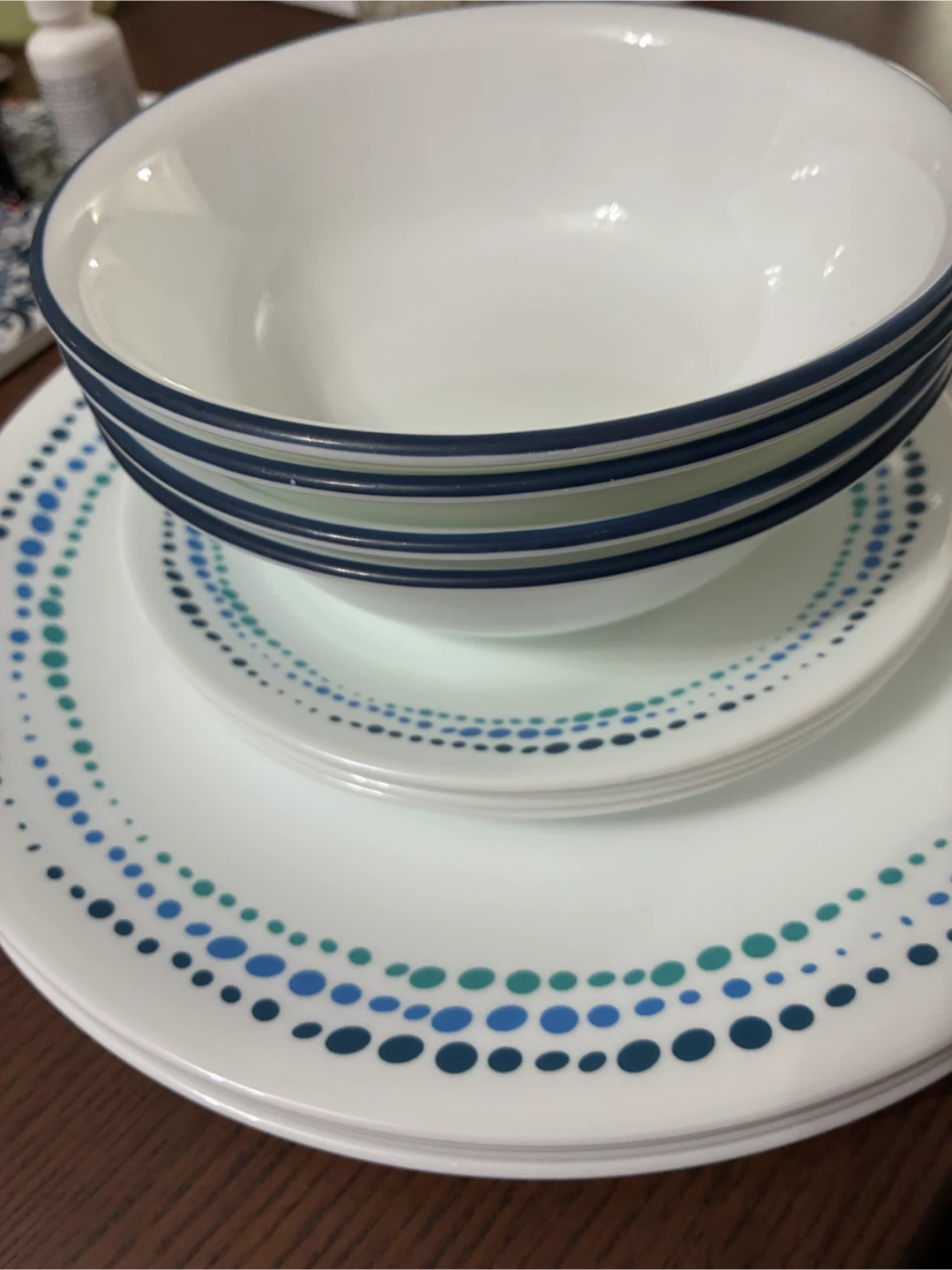 Corelle Dinnerware Set - Blue & Green Dots - photo 3