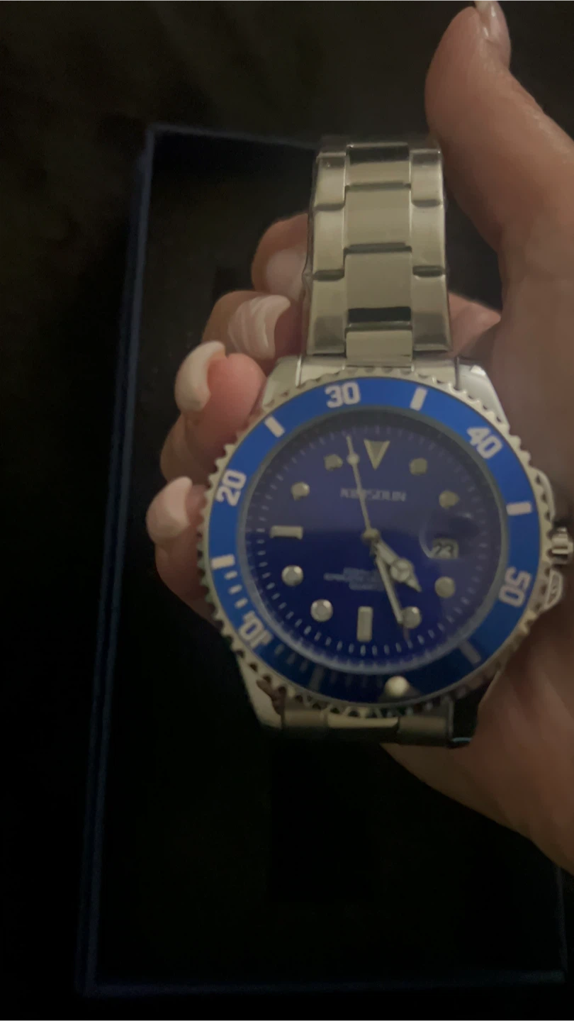 Kimsoun Blue Dial Stainless Steel Watch - photo 4