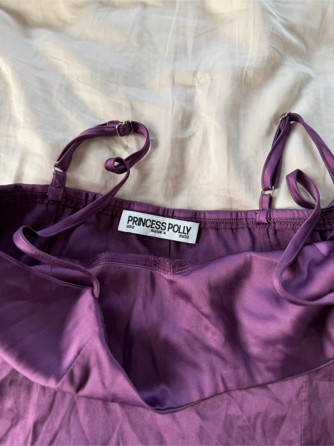princess polly marcelline satin top in plum - photo 2