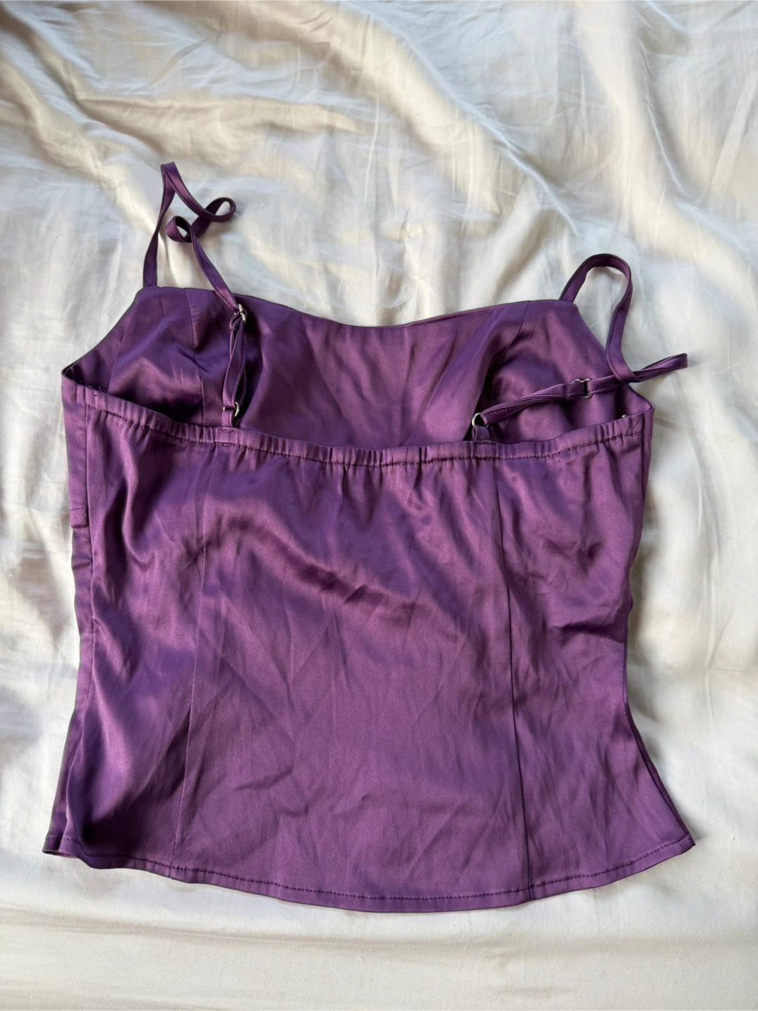 princess polly marcelline satin top in plum - photo 3