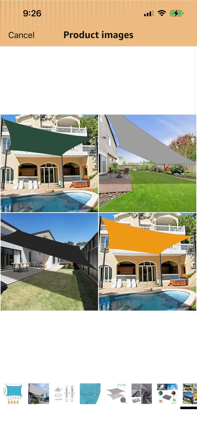New-Grey Square Shade Sail-Large Size - photo 3