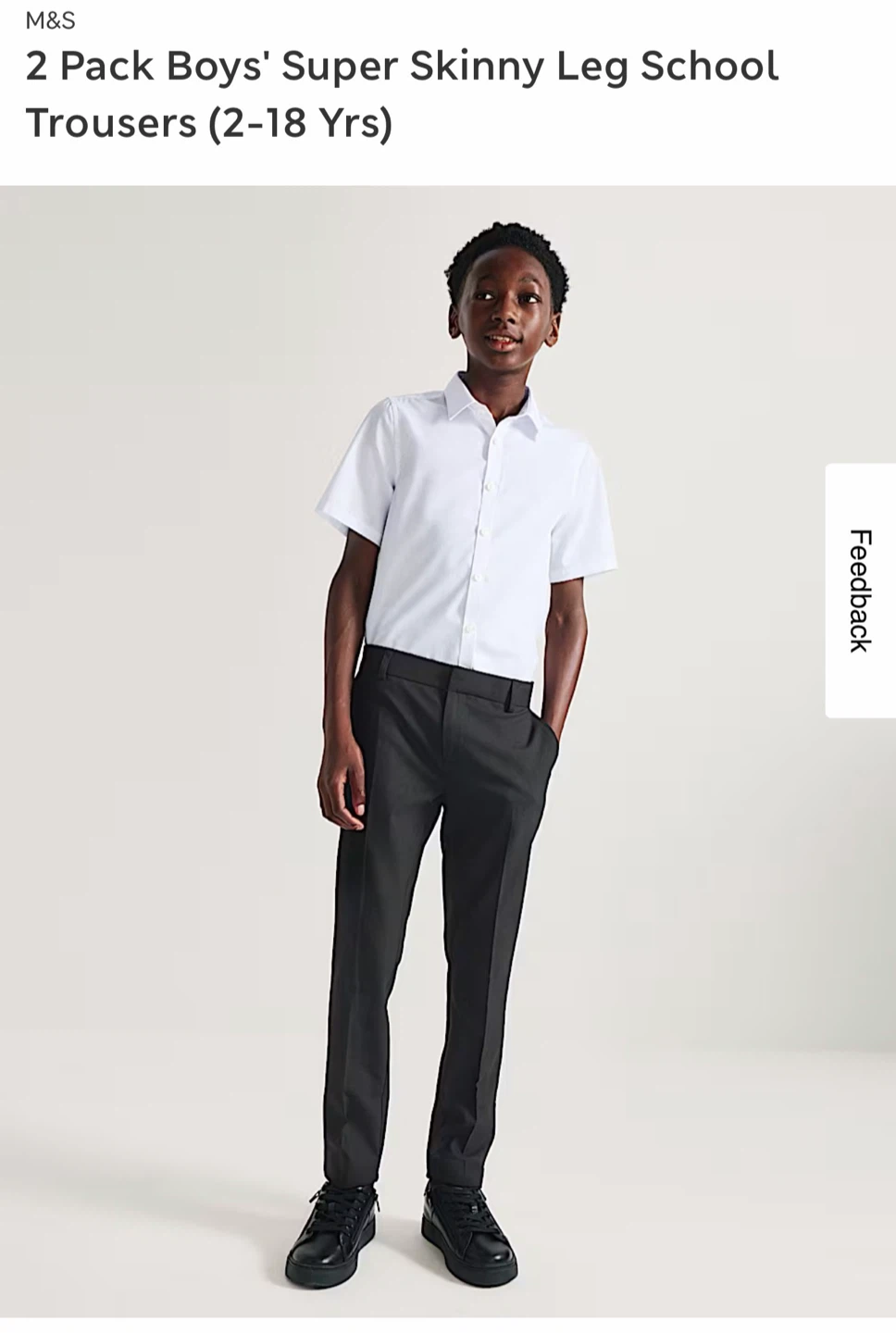 Marks & Spencers Boys' Super Skinny Leg School Trousers - photo 2