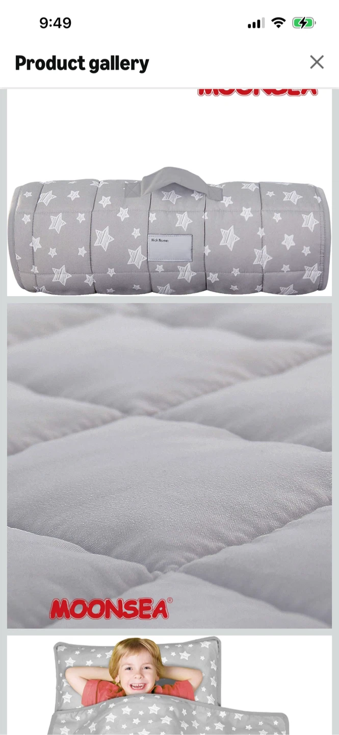 New-MOONSEA Kids Nap Mat with Pillow - Grey Stars - photo 2